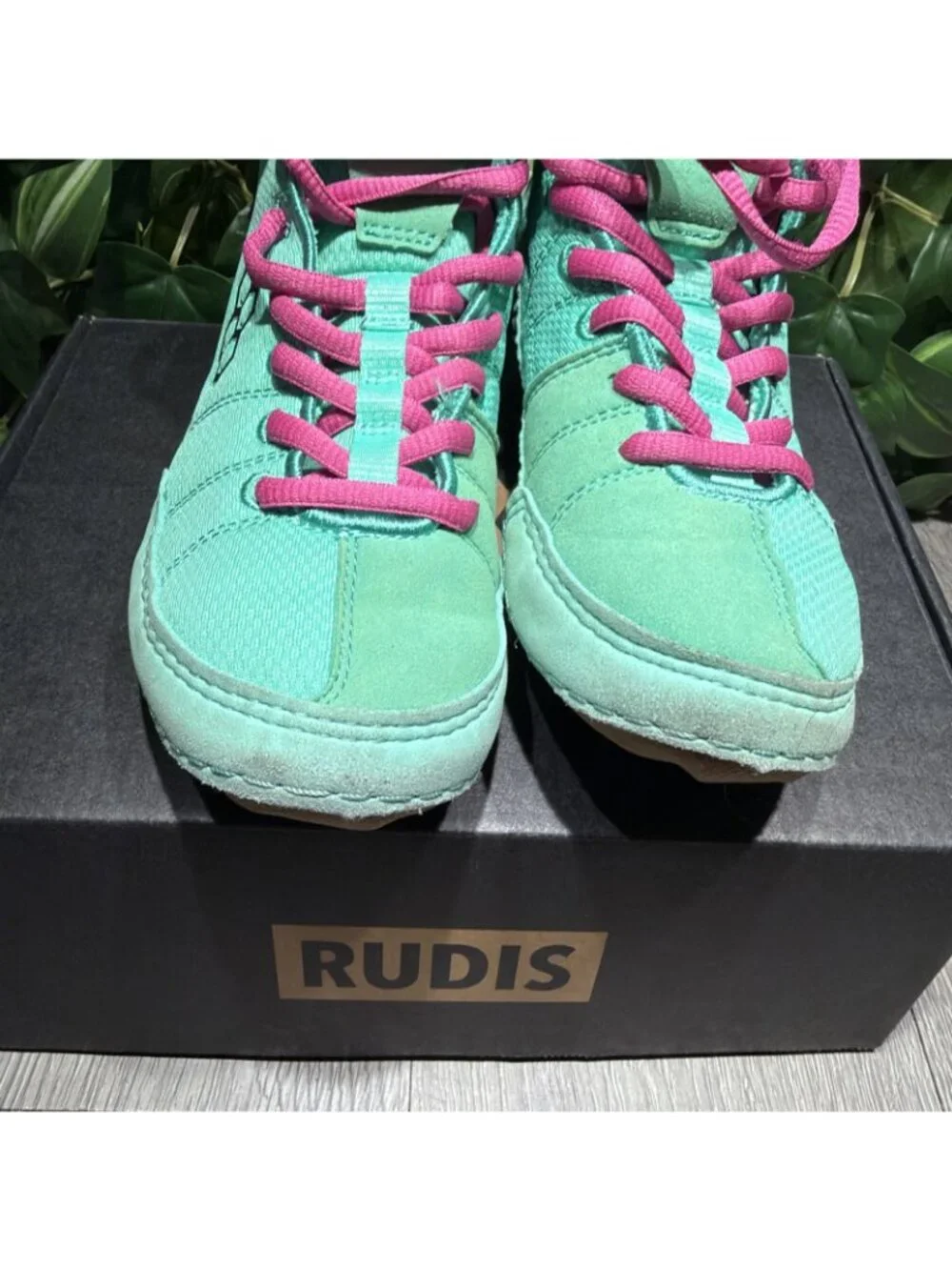 Rudis Colt 3.0 US Size 2 Kids Wrestling Boxing Shoes 'Teal' Suede/Mesh